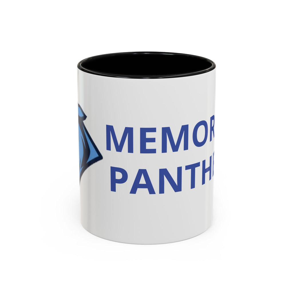 Memorial Panther Coffee Mug — Black Interior & Handle, Minimalist Animal Design (11/15 oz)