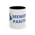 Memorial Panther Coffee Mug — Black Interior & Handle, Minimalist Animal Design (11/15 oz)