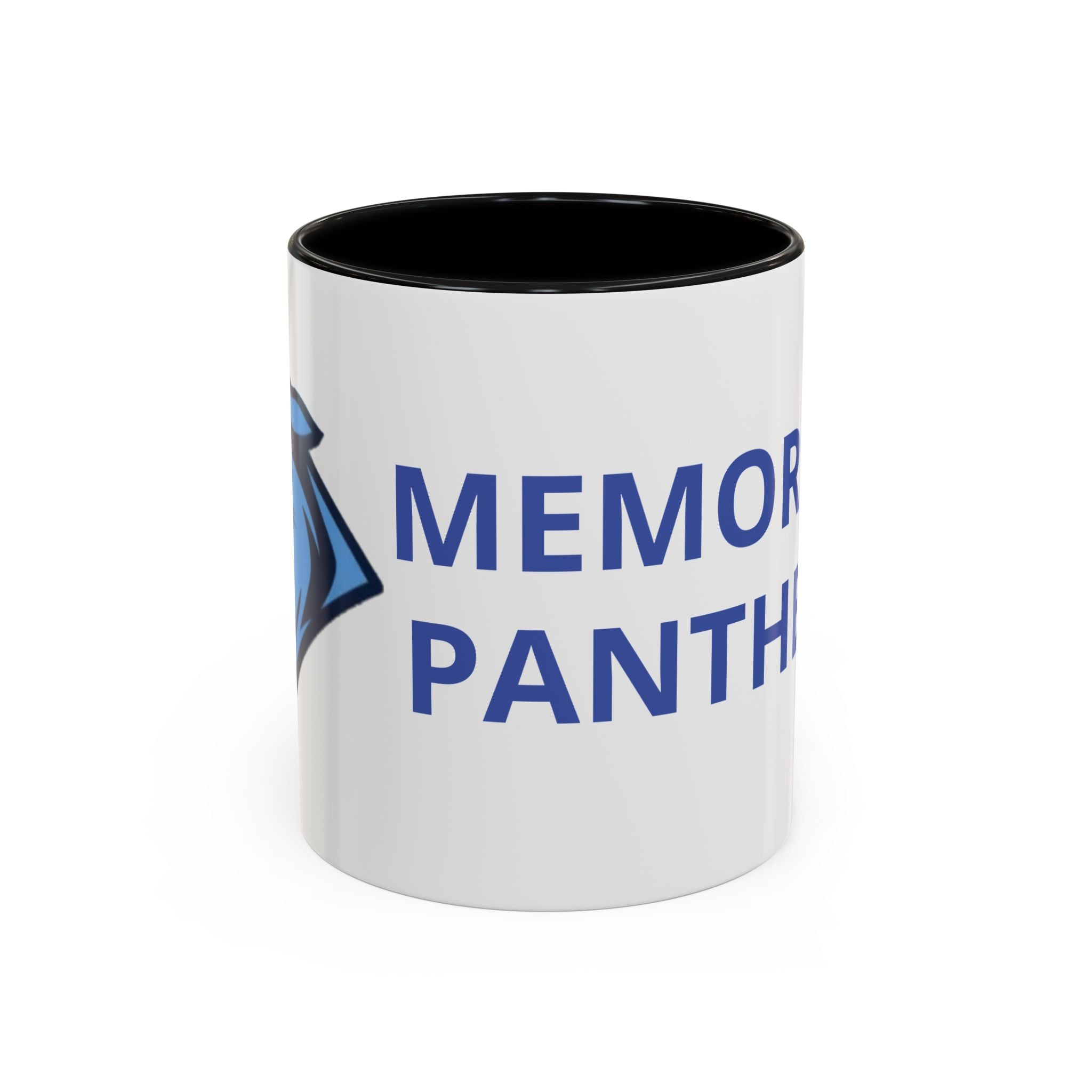 Memorial Panther Coffee Mug — Black Interior & Handle, Minimalist Animal Design (11/15 oz)