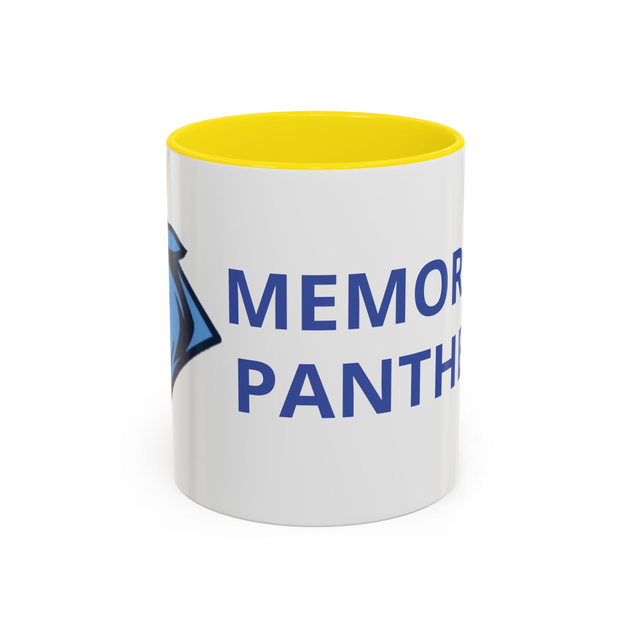 Memorial Panther Coffee Mug — Black Interior & Handle, Minimalist Animal Design (11/15 oz)