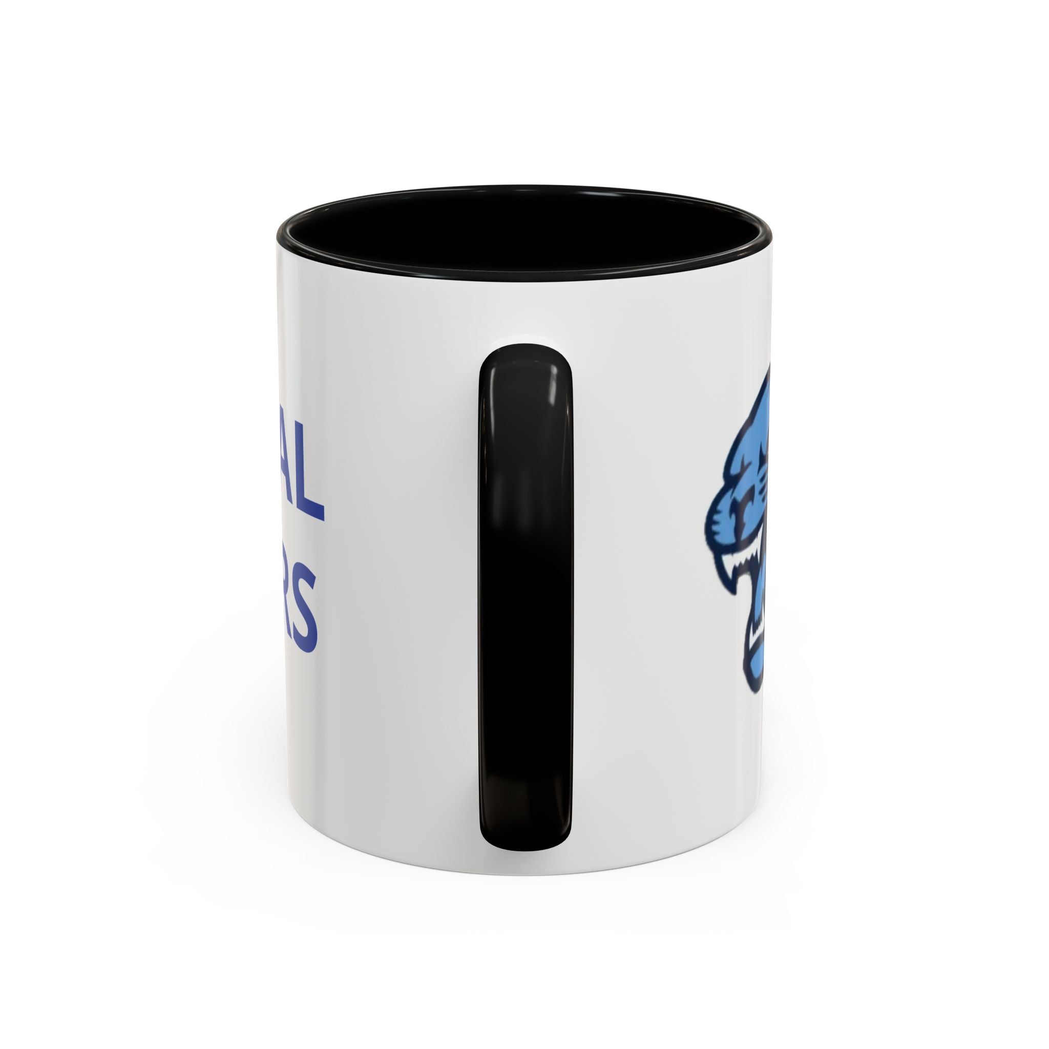 Memorial Panther Coffee Mug — Black Interior & Handle, Minimalist Animal Design (11/15 oz)