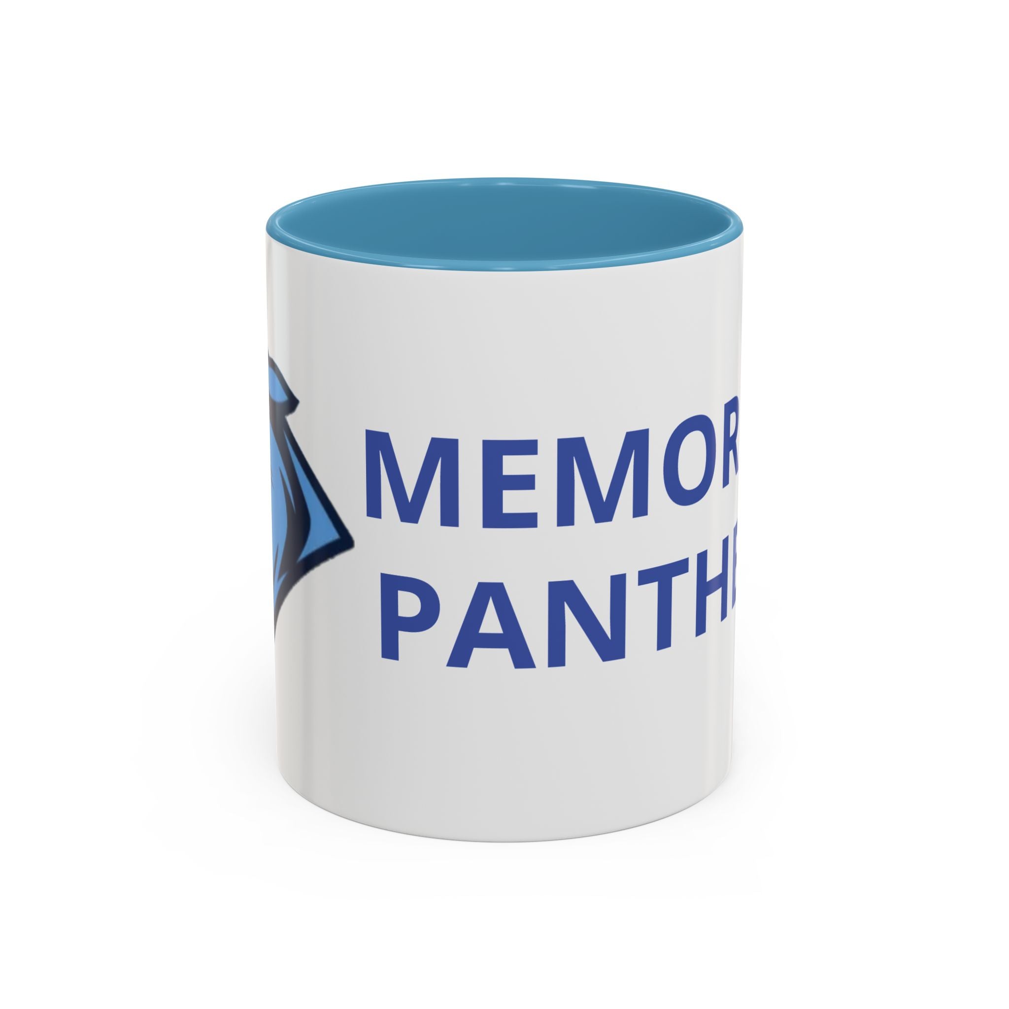 Memorial Panther Coffee Mug — Black Interior & Handle, Minimalist Animal Design (11/15 oz)