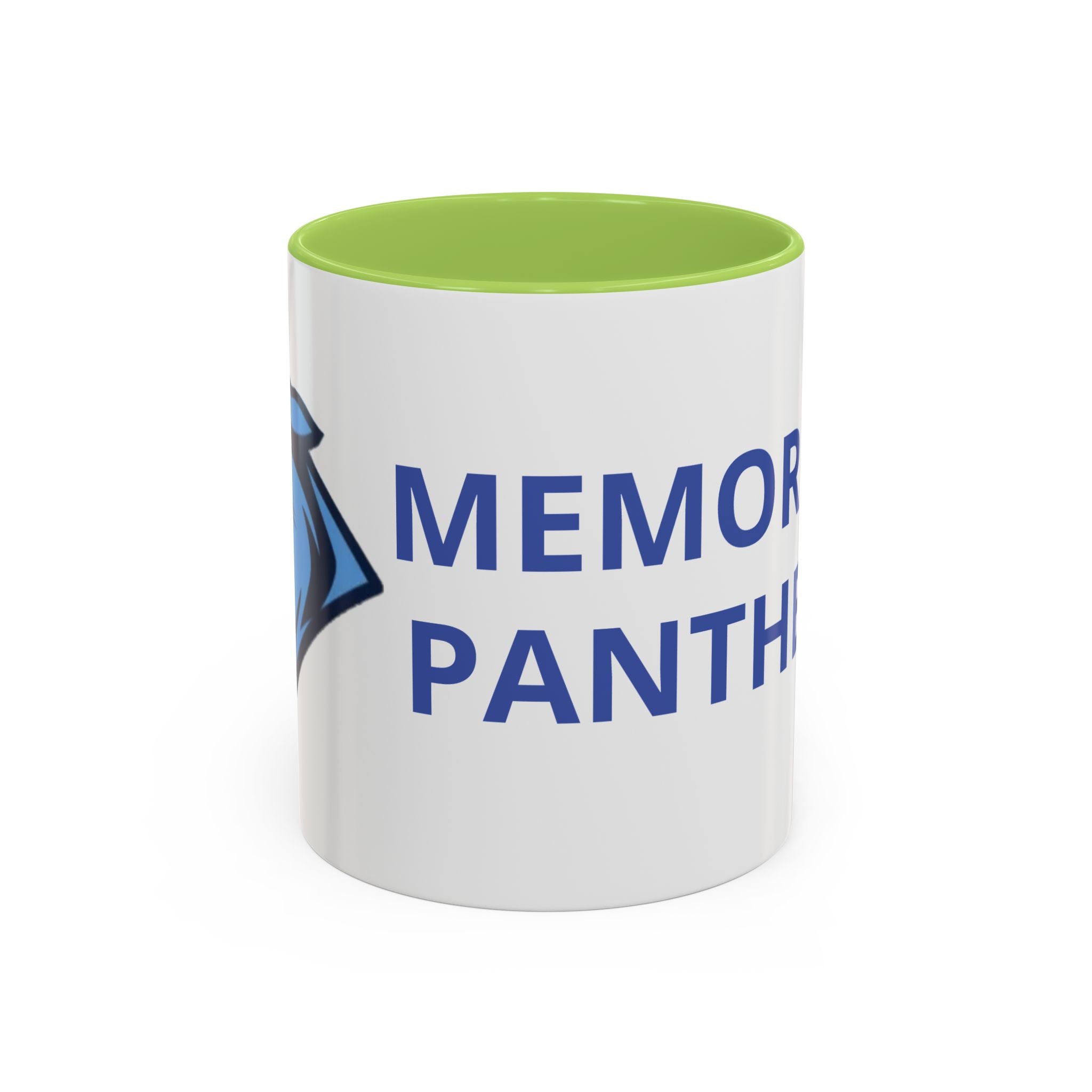 Memorial Panther Coffee Mug — Black Interior & Handle, Minimalist Animal Design (11/15 oz)