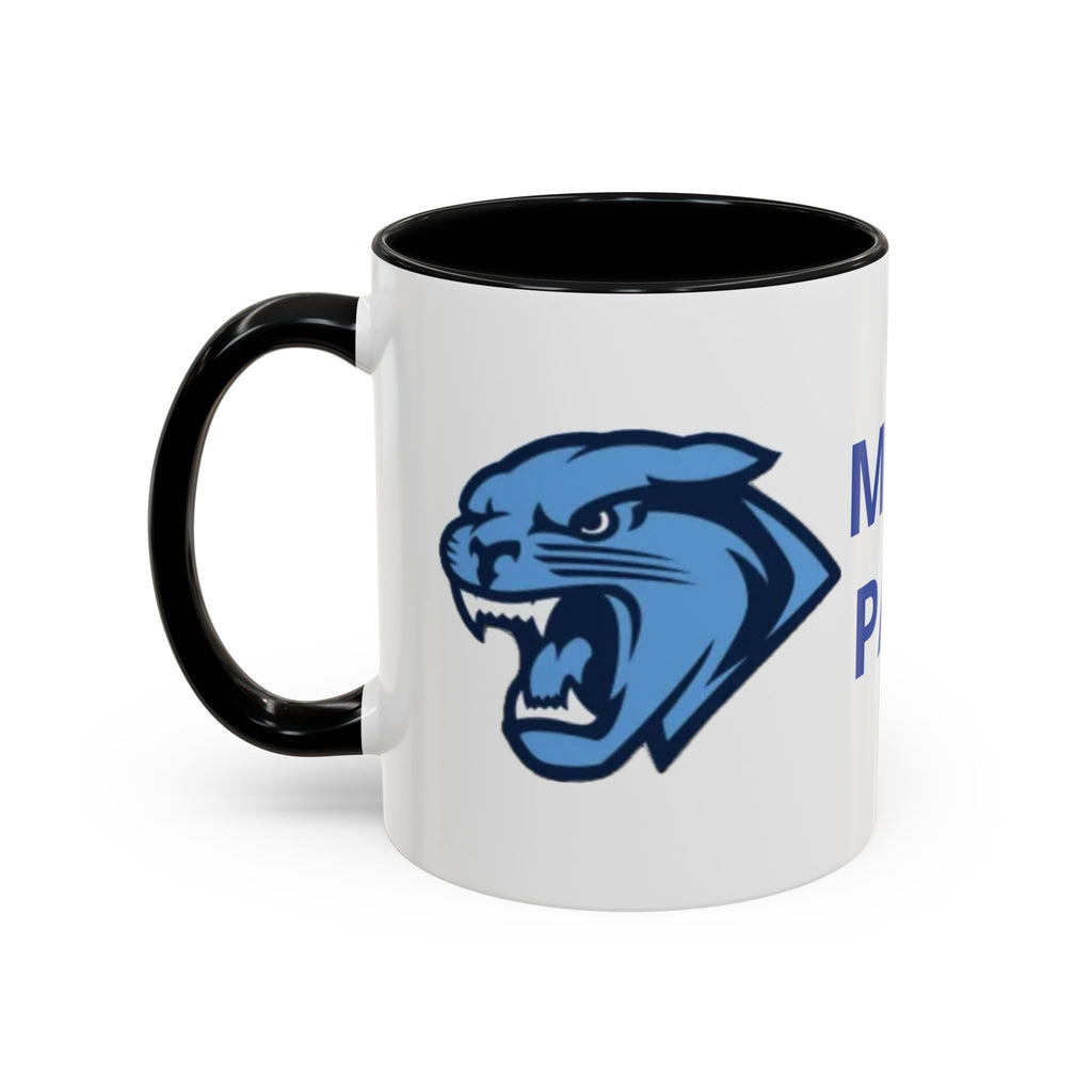 Memorial Panther Coffee Mug — Black Interior & Handle, Minimalist Animal Design (11/15 oz)