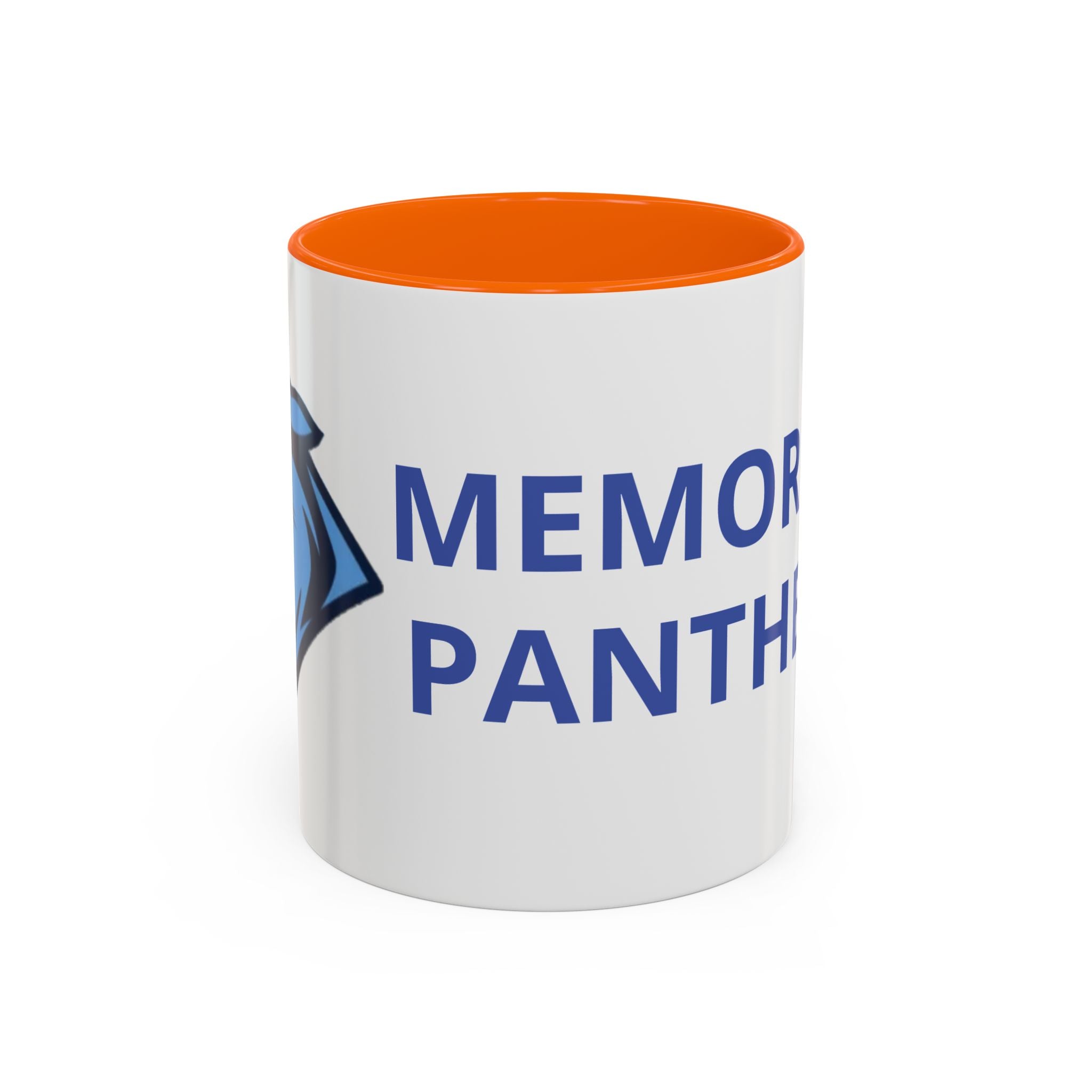 Memorial Panther Coffee Mug — Black Interior & Handle, Minimalist Animal Design (11/15 oz)