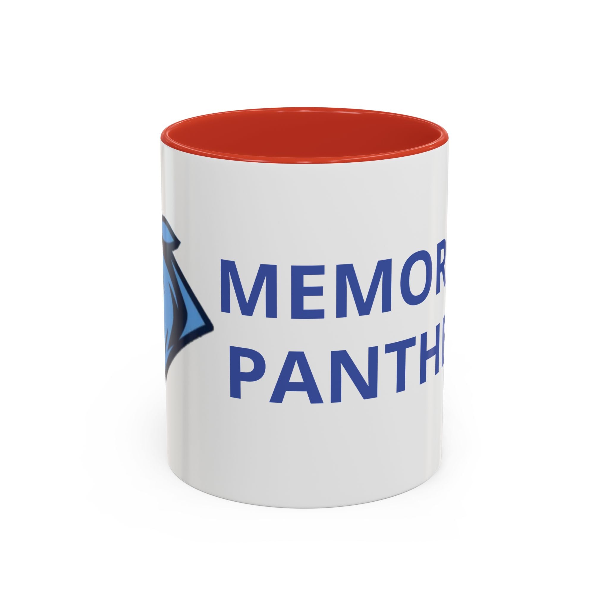Memorial Panther Coffee Mug — Black Interior & Handle, Minimalist Animal Design (11/15 oz)