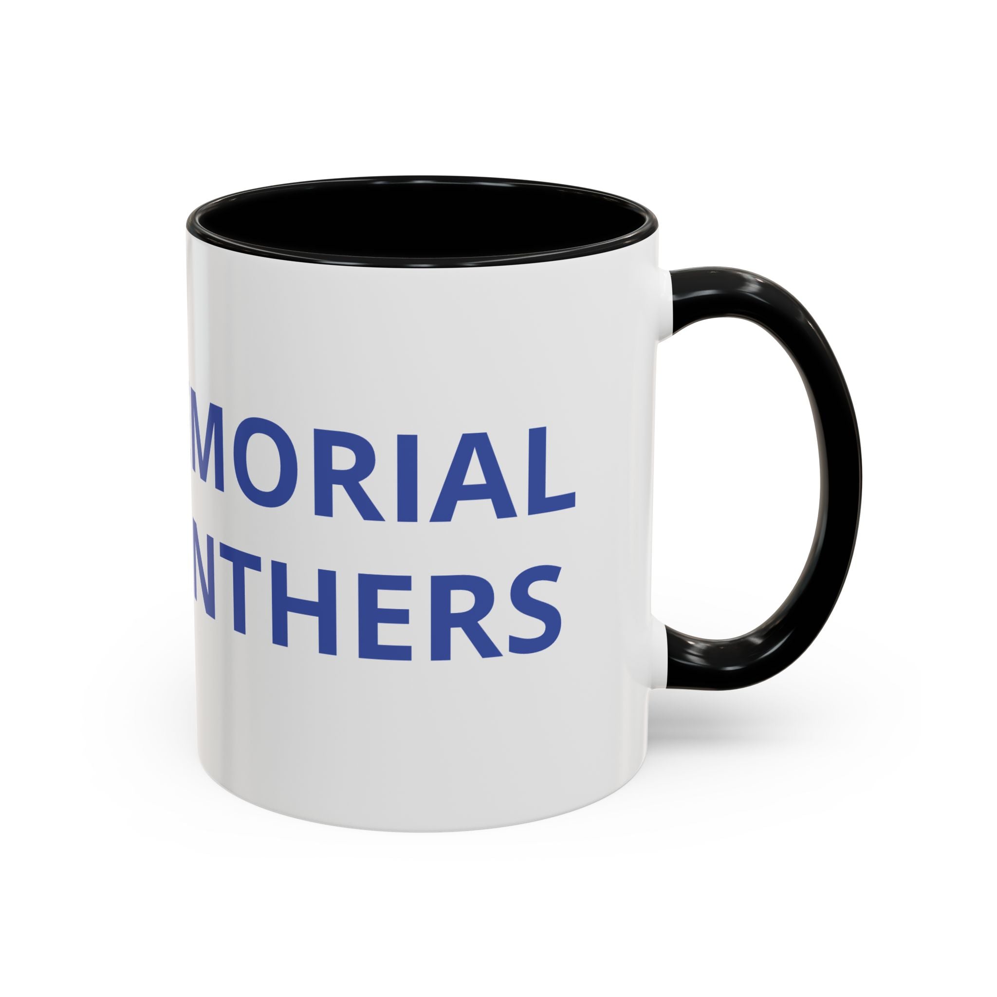Memorial Panther Coffee Mug — Black Interior & Handle, Minimalist Animal Design (11/15 oz)