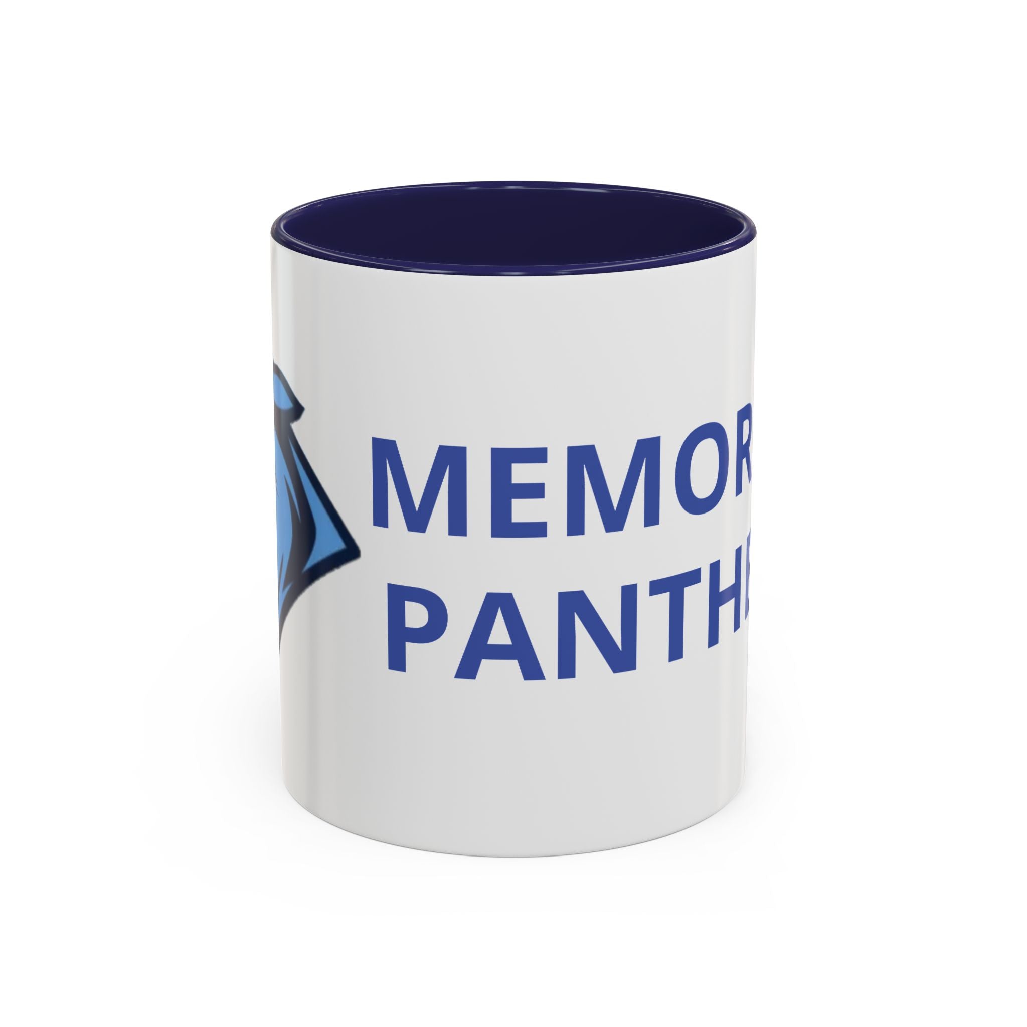 Memorial Panther Coffee Mug — Black Interior & Handle, Minimalist Animal Design (11/15 oz)